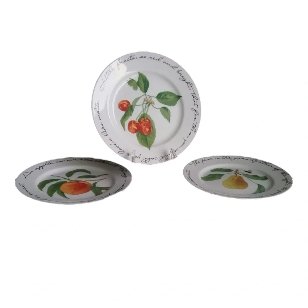 Williams - Sonoma Orchard Suite Cherry Peach Pear - Luncheon / Dessert Plates